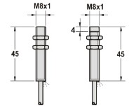 全金屬接近傳感器M8尺寸圖