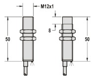 全金屬封裝接近傳感器M12尺寸圖