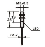 電感式接近傳感器M5系列尺寸圖