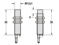 黃銅鍍鎳電感式接近傳感器M12系列尺寸圖