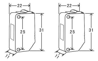 方型對射光電傳感器尺寸圖